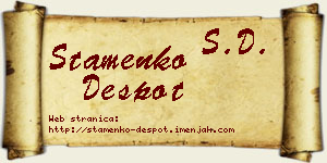 Stamenko Despot vizit kartica